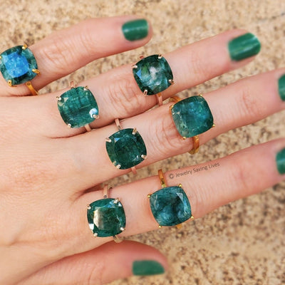 The Ashton - Natural Emerald Rings Handmade Handcrafted