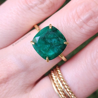 The Ashton - Natural Emerald Rings Handmade Handcrafted