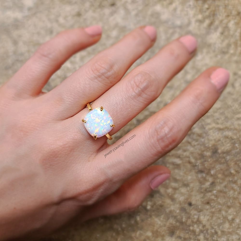 The Ashton - Natural Fire Opal Rings Handmade Handcrafted