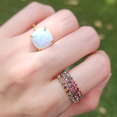 The Ashton - Natural Fire Opal Rings Handmade Handcrafted