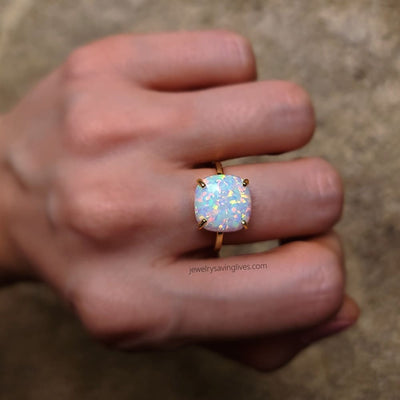 The Ashton - Natural Fire Opal Rings Handmade Handcrafted