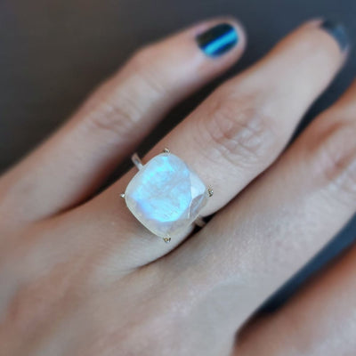 The Ashton - Natural Moonstone Rings Handmade Handcrafted