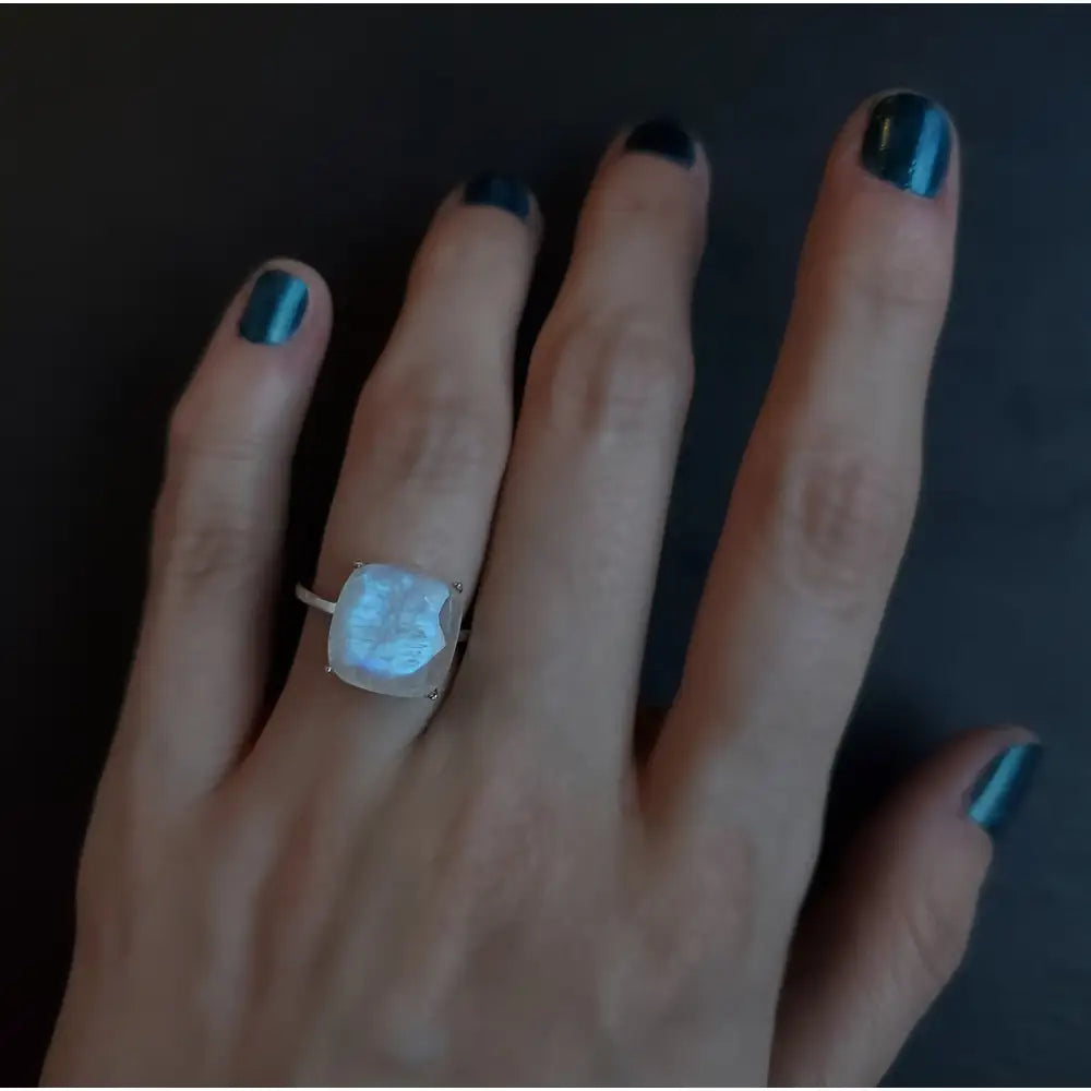The Ashton - Natural Moonstone Rings Handmade Handcrafted