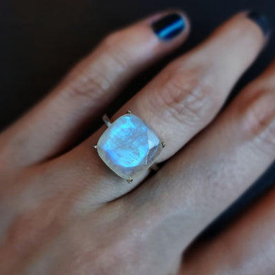 The Ashton - Natural Moonstone Rings Handmade Handcrafted