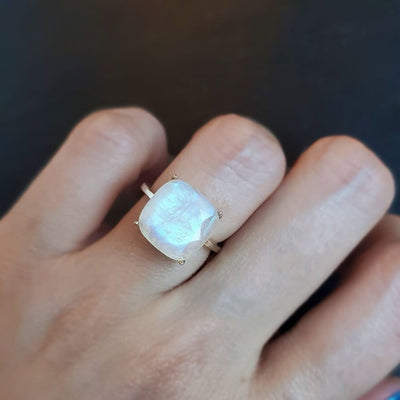 The Ashton - Natural Moonstone Rings Handmade Handcrafted