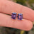 The Audette - Emerald Cut Amethyst Stud Earrings Earrings Handmade Handcrafted