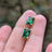 The Audette - Emerald Cut Emerald Stud Earrings Earrings Handmade Handcrafted