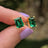 The Audette - Emerald Cut Emerald Stud Earrings Earrings Handmade Handcrafted