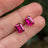 The Audette - Emerald Cut Ruby Stud Earrings Earrings Handmade Handcrafted