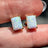 The Audette - Emerald Cut Opal Stud Earrings Earrings Handmade Handcrafted