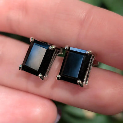 The Audie - Natural Onyx Stud Earrings Earrings Handmade Handcrafted