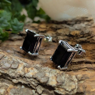 The Audie - Natural Onyx Stud Earrings Earrings Handmade Handcrafted