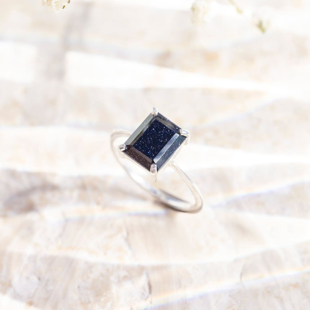 The Audrey - Blue Sandstone Rings Handmade Handcrafted