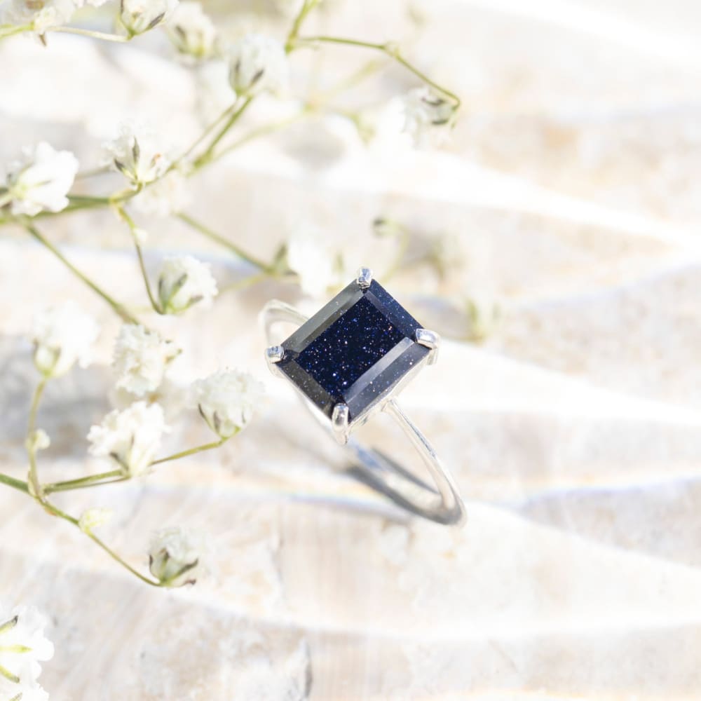 The Audrey - Blue Sandstone Rings Handmade Handcrafted