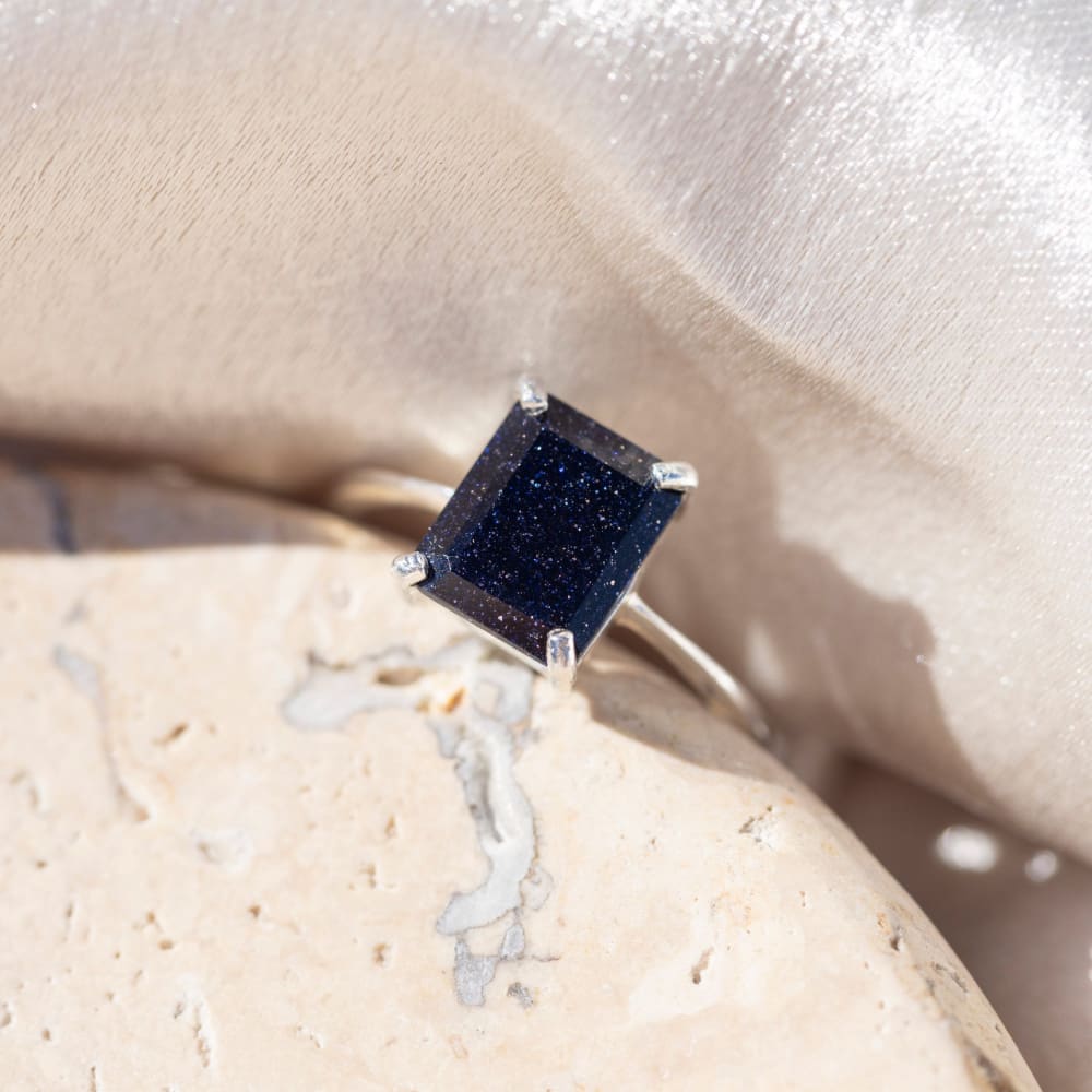 The Audrey - Blue Sandstone Rings Handmade Handcrafted