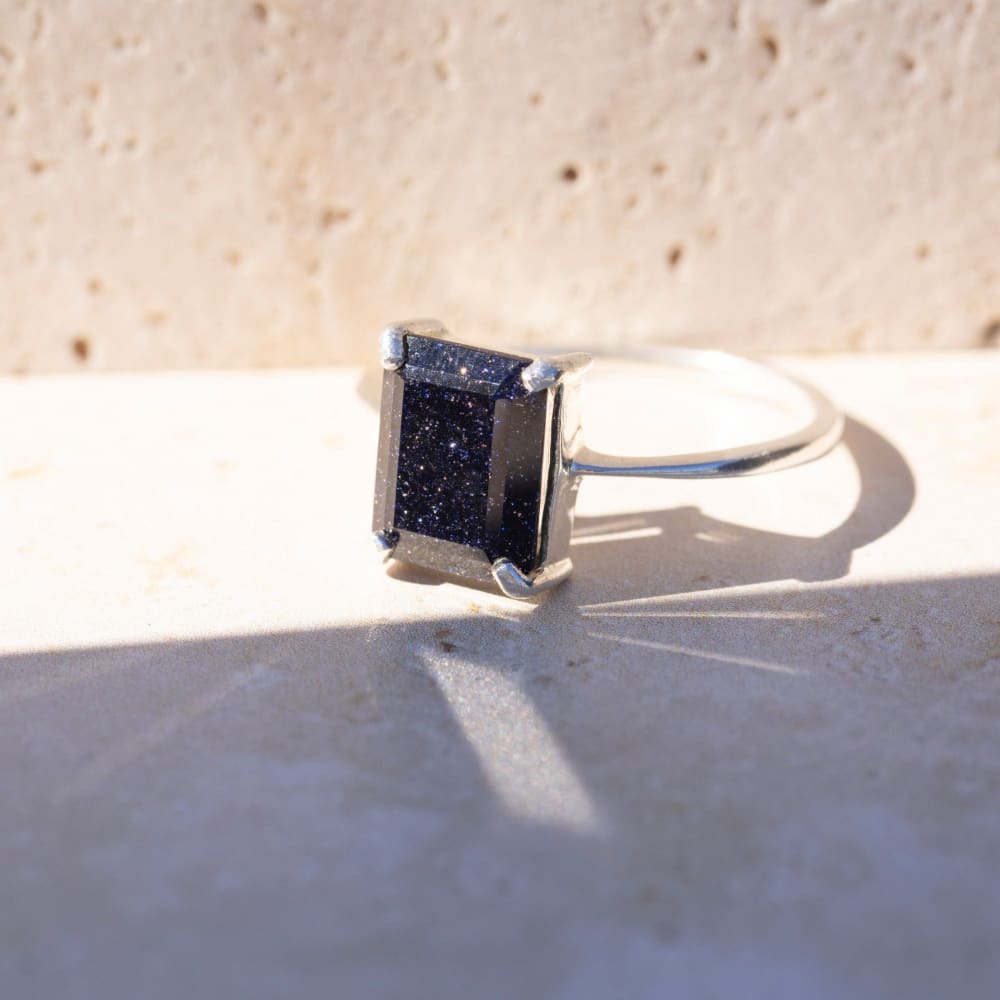 The Audrey - Blue Sandstone Rings Handmade Handcrafted