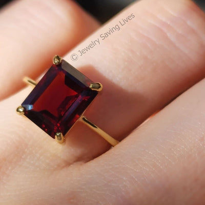 The Audrey- Garnet Ring Rings Handmade Handcrafted