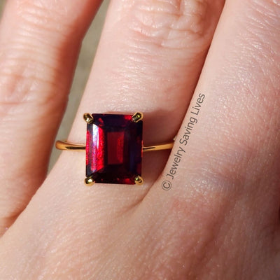 The Audrey- Garnet Ring Rings Handmade Handcrafted