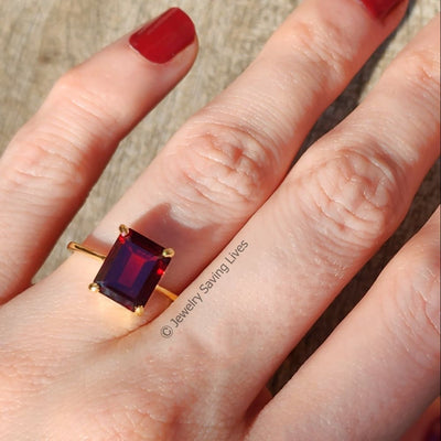 The Audrey- Garnet Ring Rings Handmade Handcrafted