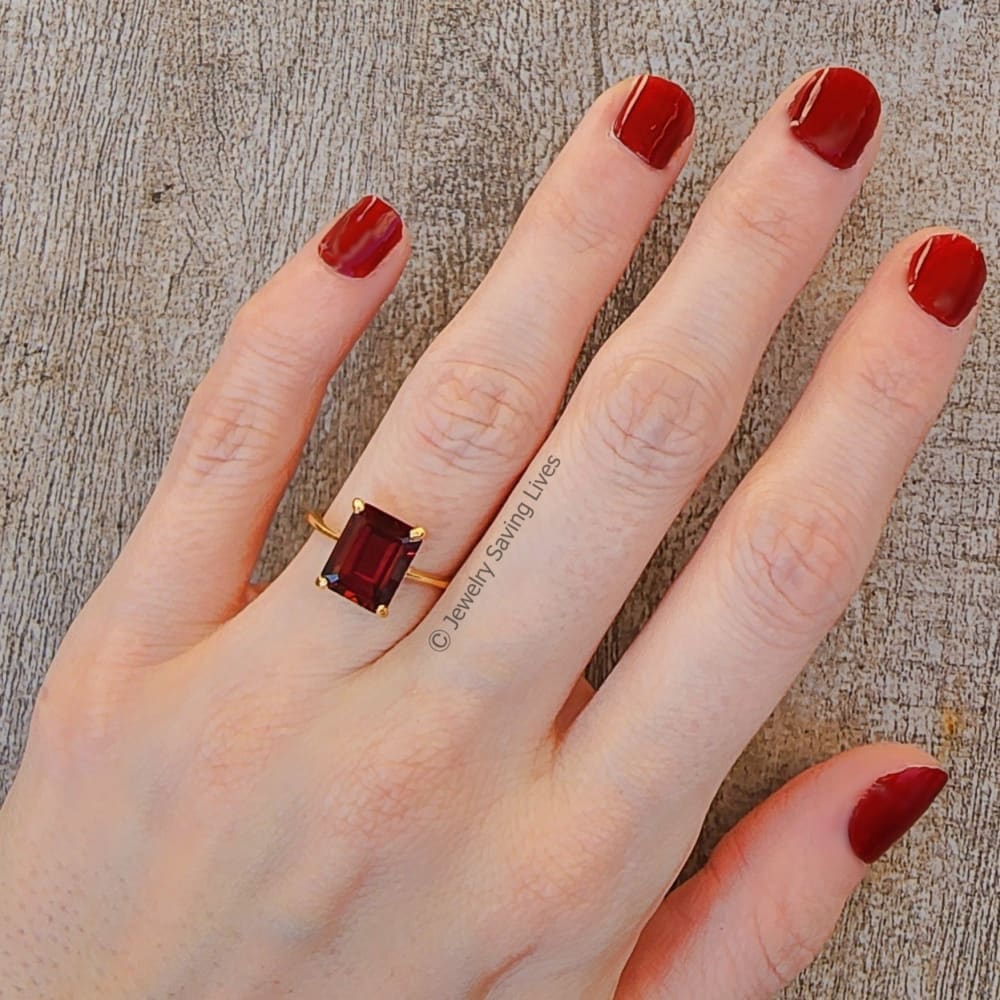 The Audrey- Garnet Ring Rings Handmade Handcrafted