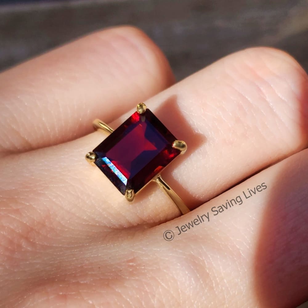 The Audrey- Garnet Ring Rings Handmade Handcrafted