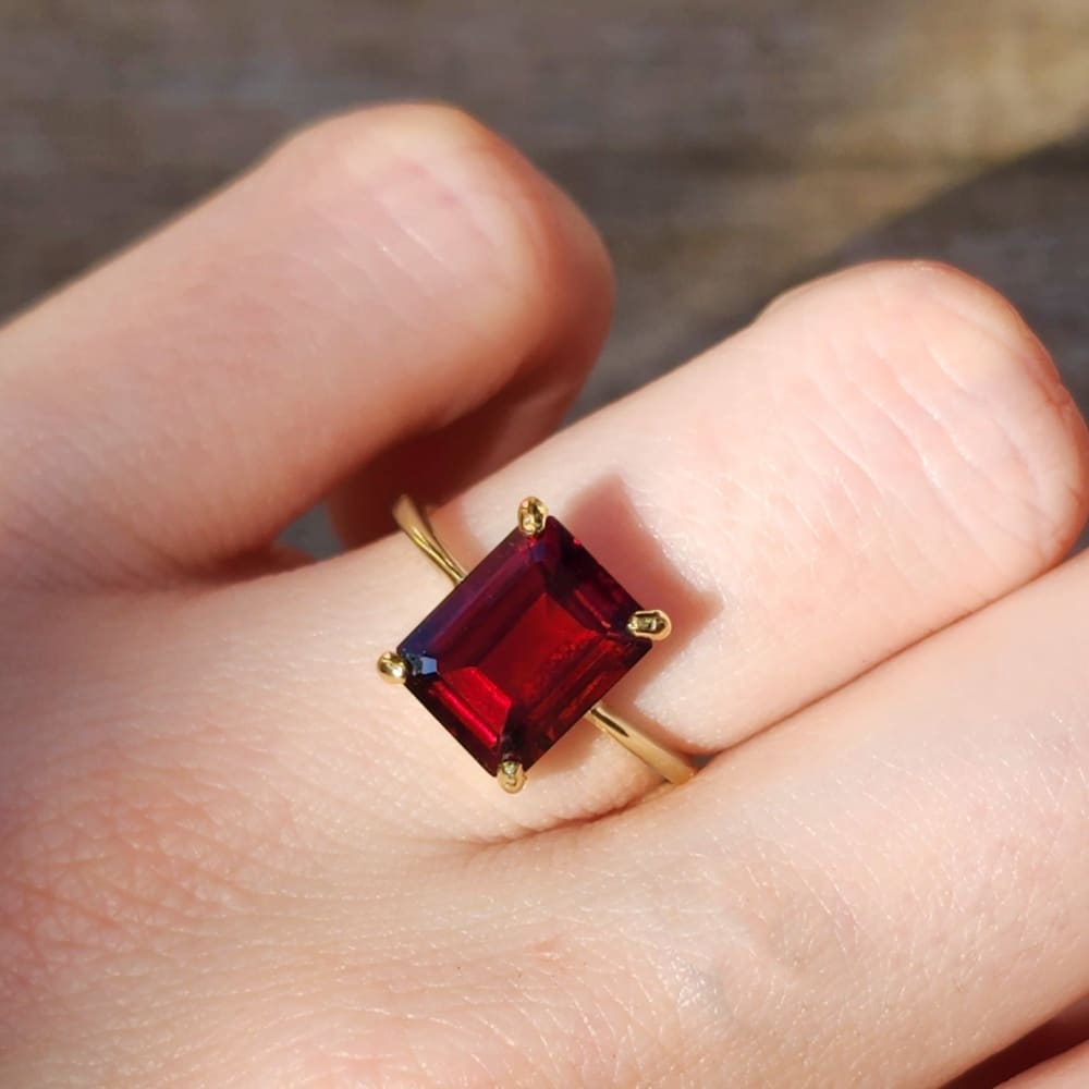 The Audrey- Garnet Ring Rings Handmade Handcrafted