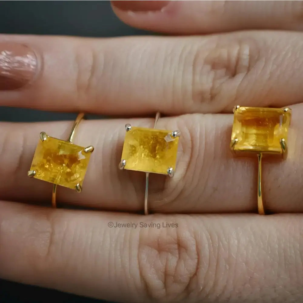The Audrey- Natural Citrine Rings Handmade Handcrafted
