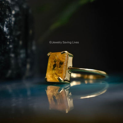 The Audrey- Natural Citrine Rings Handmade Handcrafted