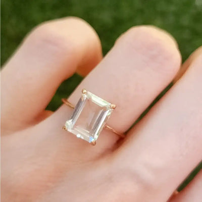 The Audrey- Natural Clear Quartz Rings Handmade Handcrafted