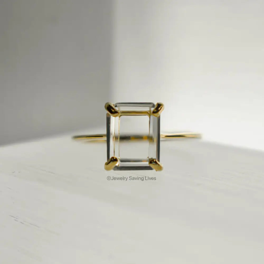 The Audrey- Natural Clear Quartz Rings Handmade Handcrafted
