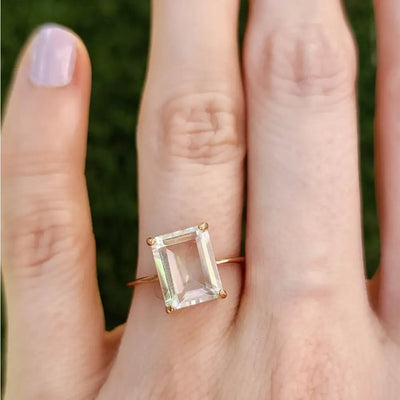 The Audrey- Natural Clear Quartz Rings Handmade Handcrafted
