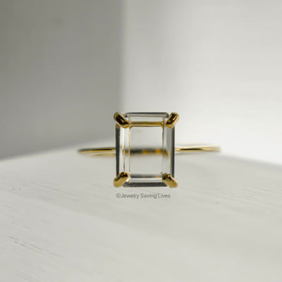 The Audrey- Natural Clear Quartz Rings Handmade Handcrafted