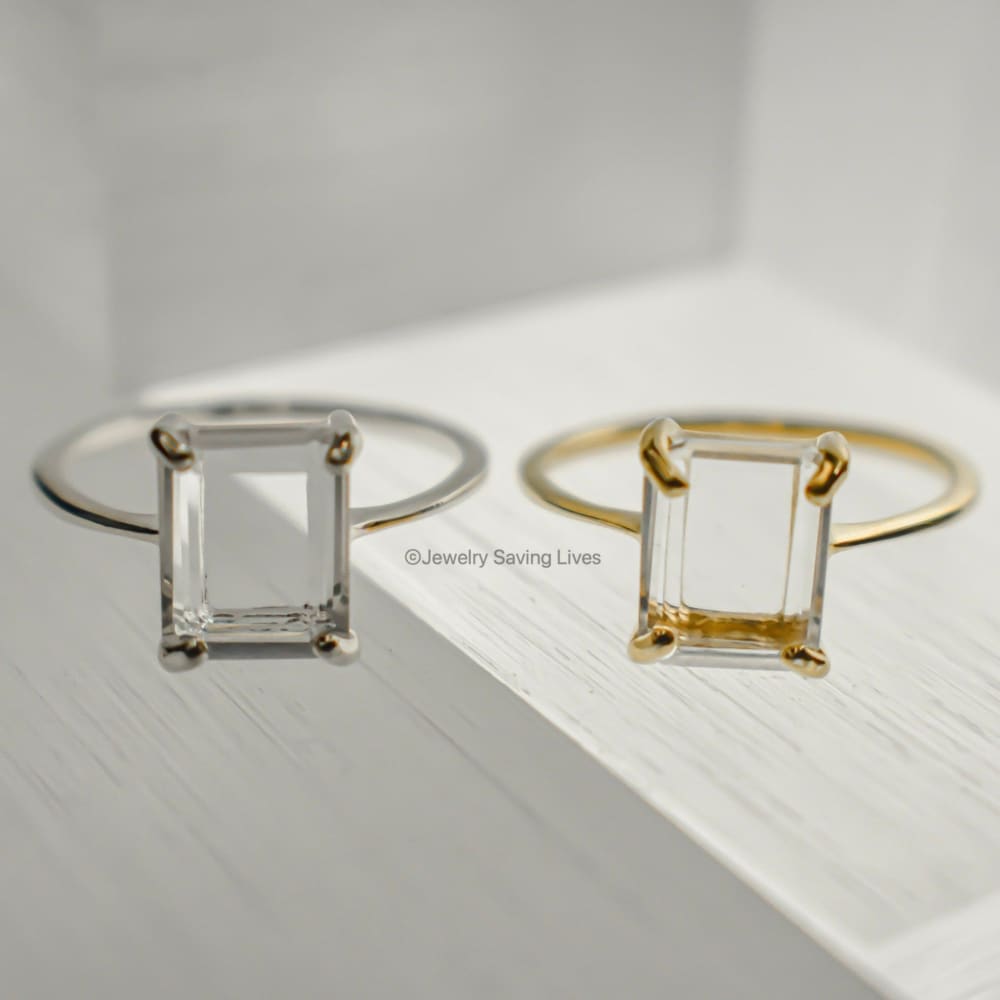 The Audrey- Natural Clear Quartz Rings Handmade Handcrafted