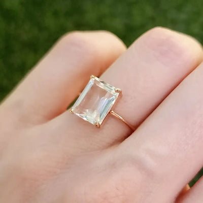 The Audrey- Natural Clear Quartz Rings Handmade Handcrafted