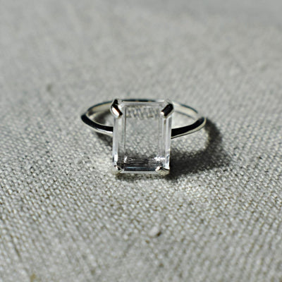 The Audrey- Natural Clear Quartz Rings Handmade Handcrafted