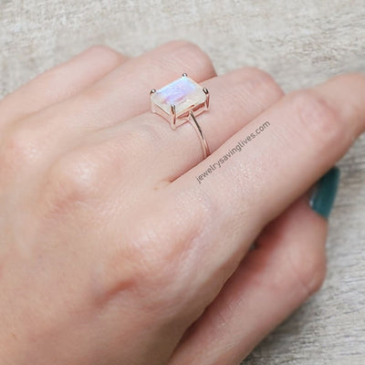 The Audrey- Natural Moonstone Rings Handmade Handcrafted