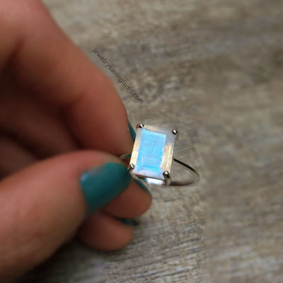 The Audrey- Natural Moonstone Rings Handmade Handcrafted