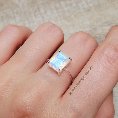 The Audrey- Natural Moonstone Rings Handmade Handcrafted