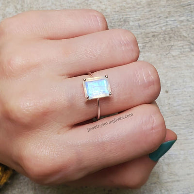 The Audrey- Natural Moonstone Rings Handmade Handcrafted