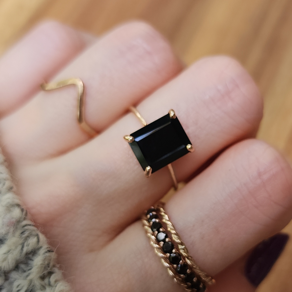 The Audrey- Natural Onyx Rings Handmade Handcrafted