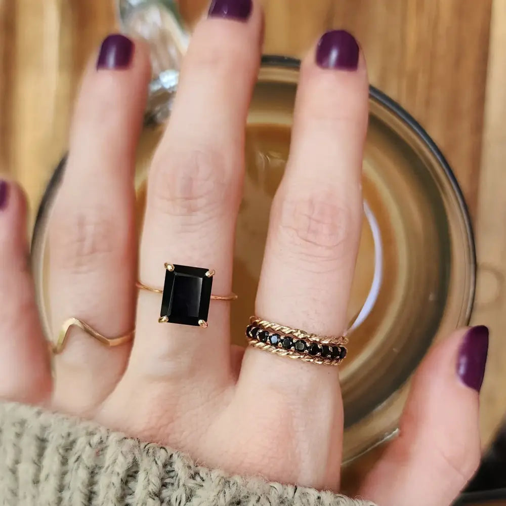 The Audrey- Natural Onyx Rings Handmade Handcrafted