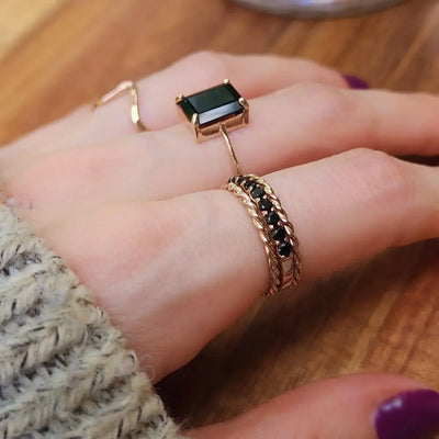 The Audrey Natural Onyx Rings Handmade Handcrafted