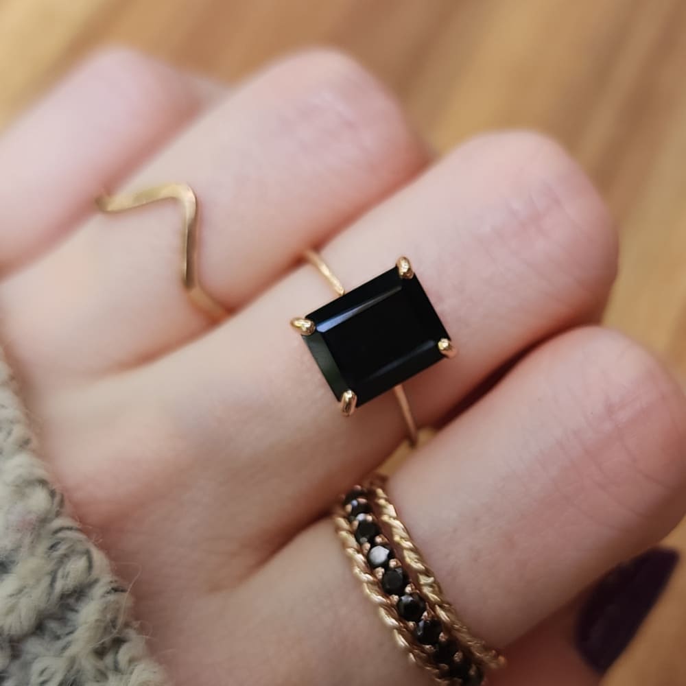 The Audrey- Natural Onyx Rings Handmade Handcrafted