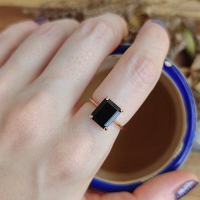 The Audrey- Natural Onyx Rings Handmade Handcrafted