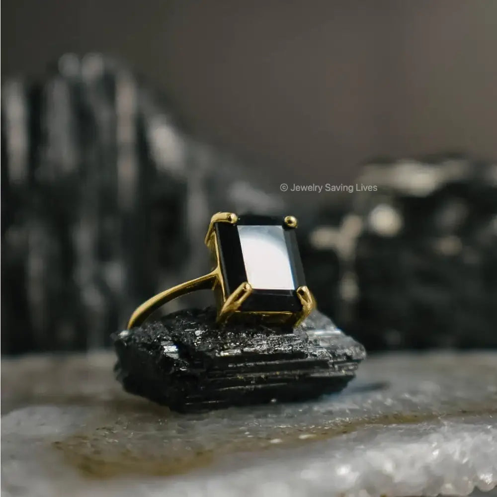 The Audrey- Natural Onyx Rings Handmade Handcrafted