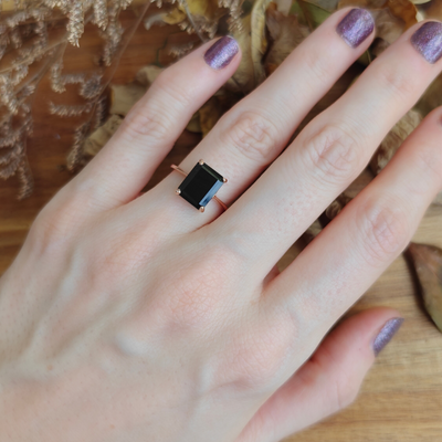 The Audrey- Natural Onyx Rings Handmade Handcrafted