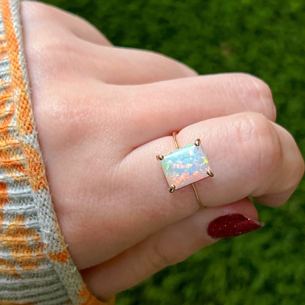 The Audrey- Natural Opal Rings Handmade Handcrafted