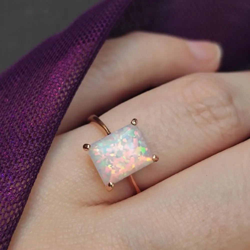The Audrey- Natural Opal Rings Handmade Handcrafted