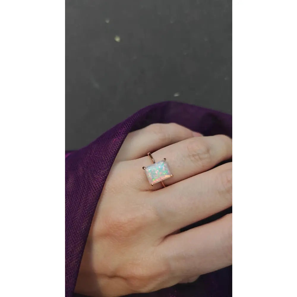 The Audrey- Natural Opal Rings Handmade Handcrafted