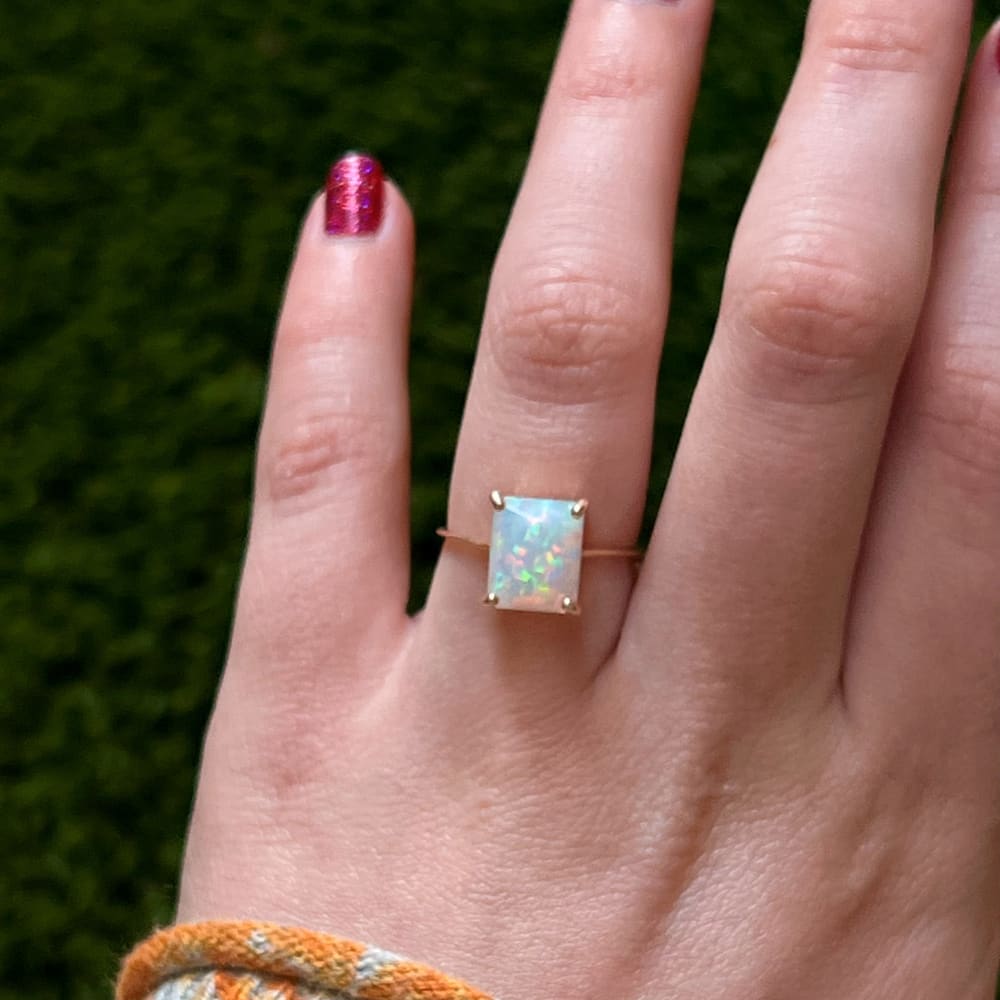 The Audrey- Natural Opal Rings Handmade Handcrafted